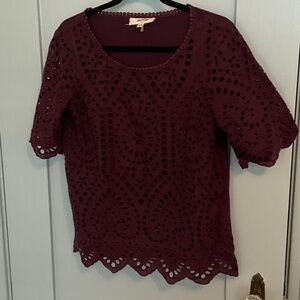 Elegant Burgundy Lace Top